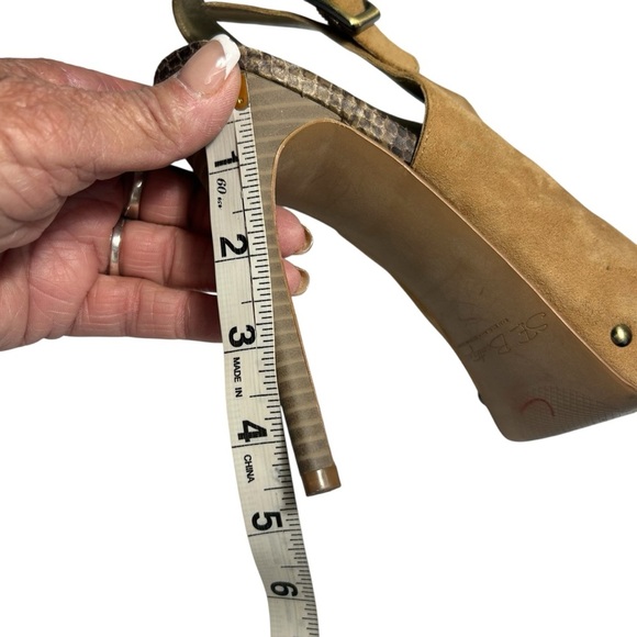 Sam Edelman SE Boutique Oscar Leather Peep Toe Spiked Heel Sandals Sz 8.5 - Picture 12 of 12